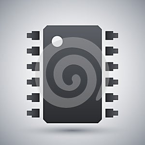 Vector microchip icon