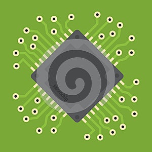 Vector microchip illustration