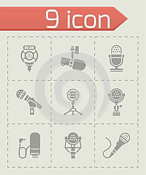 Vector Microphone icon set