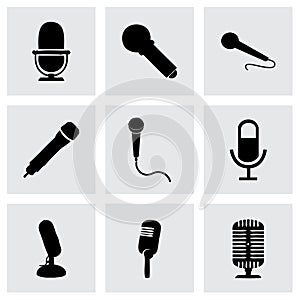 Vector microphone icons set