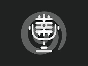 Vector microphone icons - vector illustrations on black background