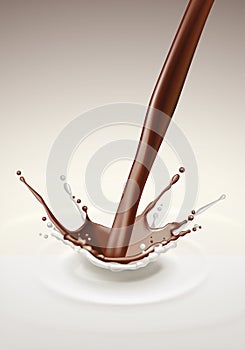 Vector Milk Chocolate Splash Stream Flow