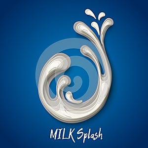 Vector milk splash paper cut concept poster