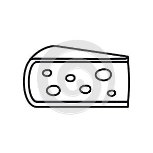 Vector Mimolette cheese in line style isolated