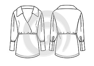 Vector mini dress technical drawing