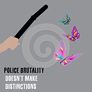 Vector minimal concept for international day against police brutality