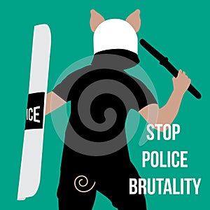 Vector minimal concept for world day against police brutality