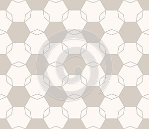 Vector minimal geometric floral seamless pattern. Light brown and beige color