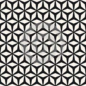 Vector minimal geometric seamless pattern. Abstract monochrome triangular grid