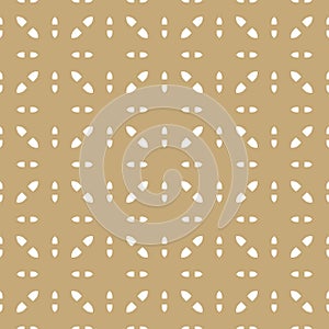 Vector minimalist seamless pattern. Gold and white minimal geometric ornament