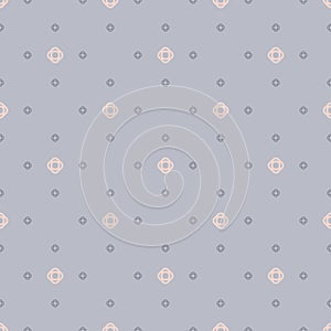 Vector minimalist seamless pattern. Simple abstract geometric floral background. Repeat tileable design