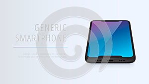 Vector minimalistic 3d isometric illustration cell phone. Smartphone perspective view. Mockup generic device. Template for
