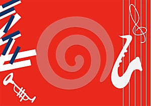 Vector minimalistic illustration for music concert, jazz festival or theater live performance.