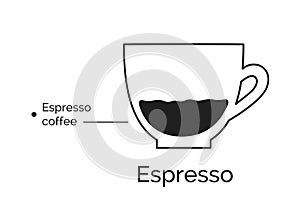 Infographic of Espresso coffee recipe photo