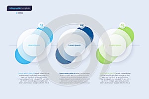 Vector minimalistic infographic template composed of 3 circles