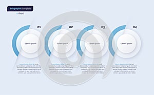 Vector minimalistic infographic template composed of 4 circles