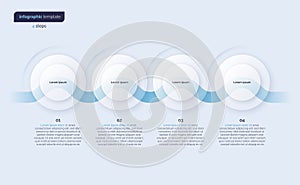 Vector minimalistic infographic template composed of 4 circles