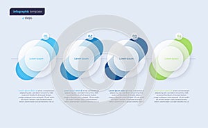 Vector minimalistic infographic template composed of 4 circles