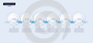 Vector minimalistic infographic template composed of 6 circles