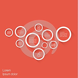 Vector minimalistic template. Outlie bubbles with flat shadow. A