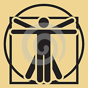 Vector minimalistic vitruvian man photo