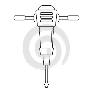 Vector of mining hammer drill icon