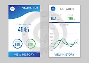 Vector mobile app design. Fitness app.