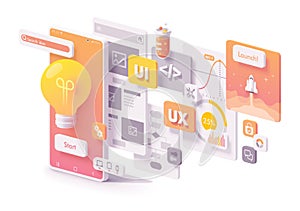 Vector mobile app development concept