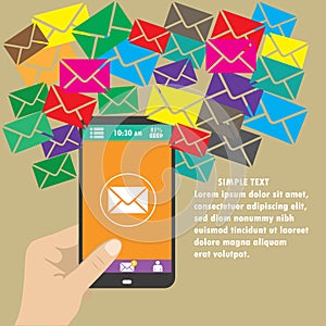 Vector mobile app -email marketing and promotion
