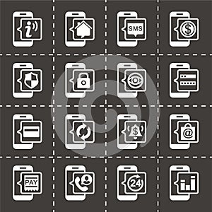 Vector Mobile banking icon set