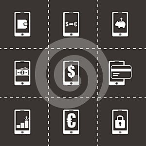 Vector mobile banking icon set