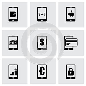 Vector mobile banking icon set