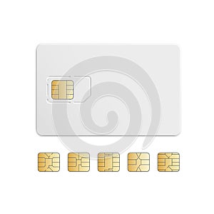 Vector Mobile Cellular Phone Sim Card Chip Set