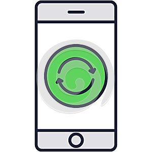 Vector mobile phone and update software icon