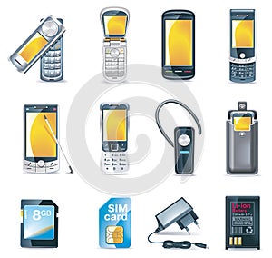 Vector mobile phones icon set