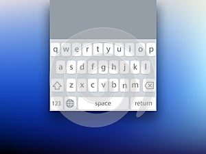 Vector mobile screen keyboard template for smartphone user inter