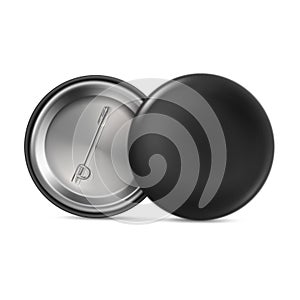 Vector. Mock Up. Black Bage pin brooch
