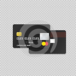 Vector blank bank card mockup