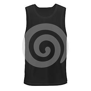 Vector Mock-up Black Man`s sleeveless shirt front Hip Hop