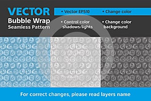 Vector Mockup Seamless Pattern Bubble Wrap Film Fragile Packaging Shockproof