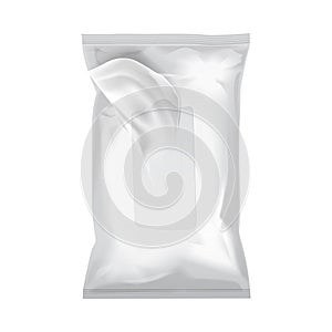 Vector mockup of wet wipe flow, pack with realistic transparent shadows