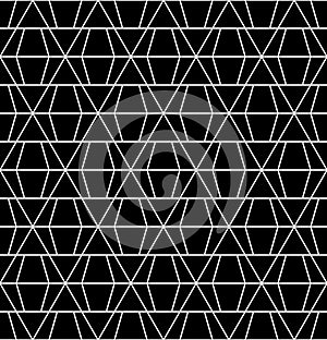 Vector modern abstract geometry grid pattern. black and white seamless geometric background