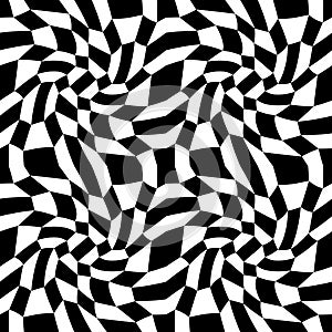 Vector modern abstract geometry psychadelic pattern. black and white seamless geometric crazy background photo