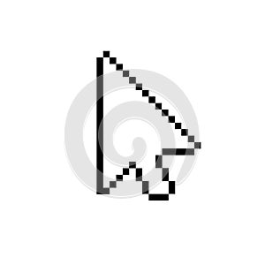 Vector modern arrow cursor icon on white background.