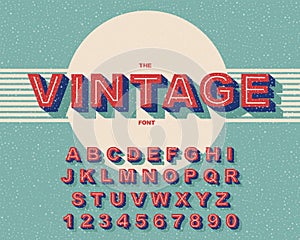 Vector of modern bold font and Vintage Alphabet vector 80 s, 90 s