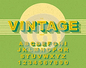 Vector of modern bold font and Vintage Alphabet vector 80 s, 90 s