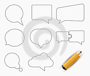 Vector modern bubble speech icons set.