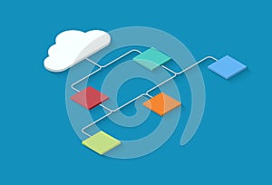 Vector modern cloud computing infographics background.