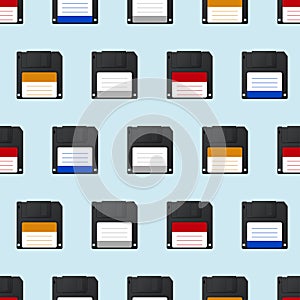 Vector modern diskette seamless icon background