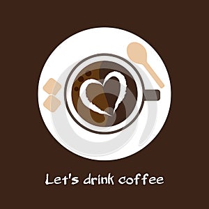 Vector modern flat coffee cup.